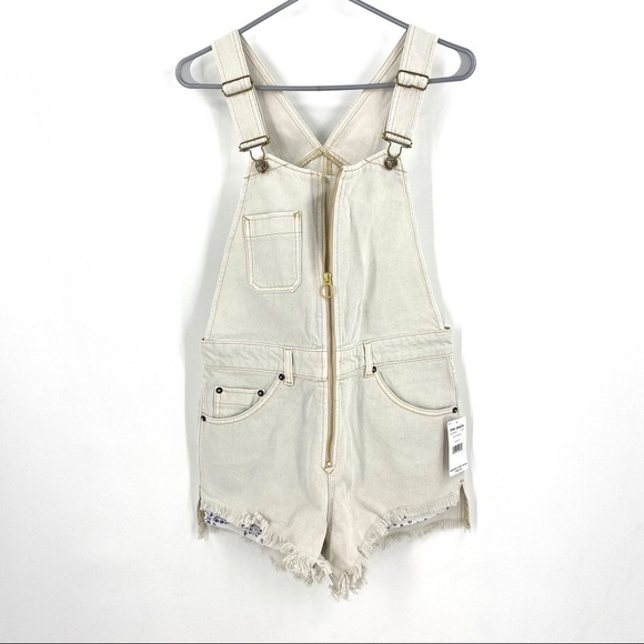Free People Sunkissed Shortall Overalls NWT size 4 - Picture 3 of 12